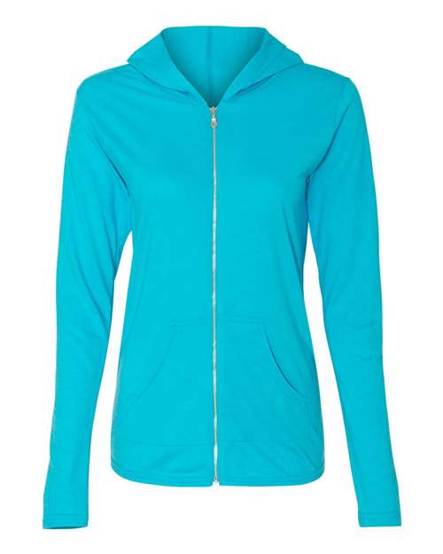 Women's Triblend Full-Zip Hooded Long Sleeve T-Shirt