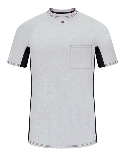 Men's Short Sleeve FR Two-Tone Base Layer with Concealed Chest Pocket- EXCEL FR