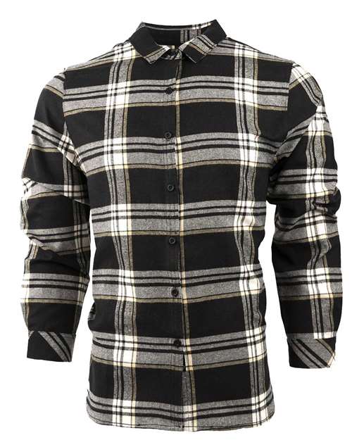 Women's No Pocket Yarn-Dyed Long Sleeve Flannel Shirt