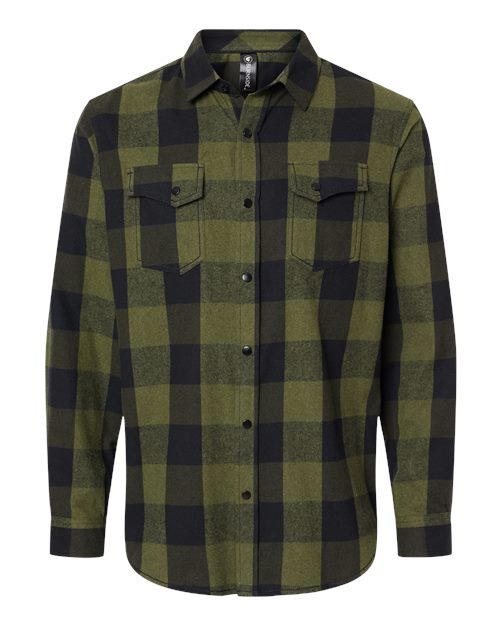 Snap Front Plaid Flannel Shirt