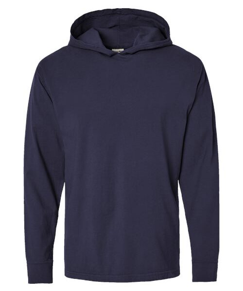 Unisex Garment-Dyed Jersey Hooded Long Sleeve T-Shirt