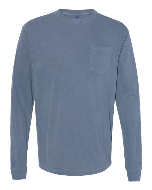 Garment-Dyed Heavyweight Long Sleeve Pocket T-Shirt - Image 4