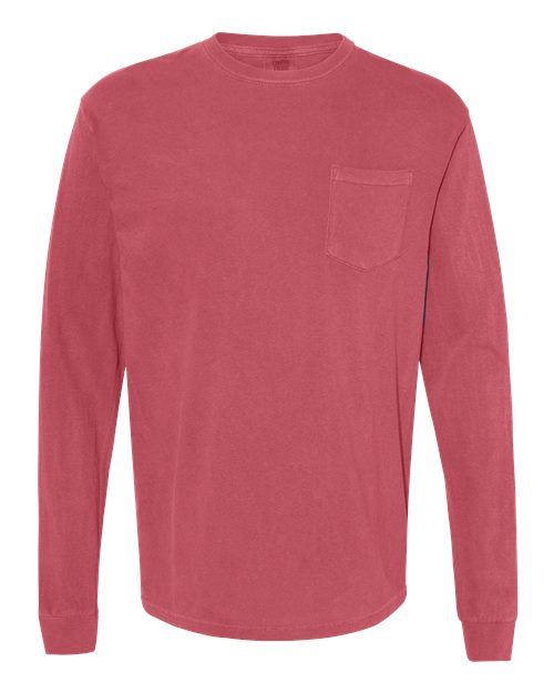 Garment-Dyed Heavyweight Long Sleeve Pocket T-Shirt - Image 11