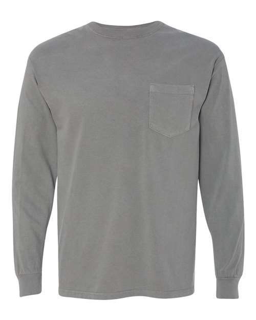 Garment-Dyed Heavyweight Long Sleeve Pocket T-Shirt - Image 17