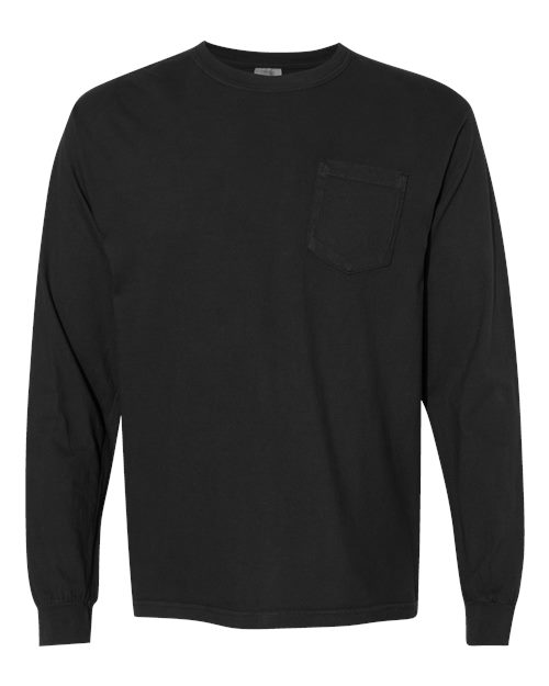 Garment-Dyed Heavyweight Long Sleeve Pocket T-Shirt - Image 3