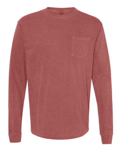 Garment-Dyed Heavyweight Long Sleeve Pocket T-Shirt - Image 6