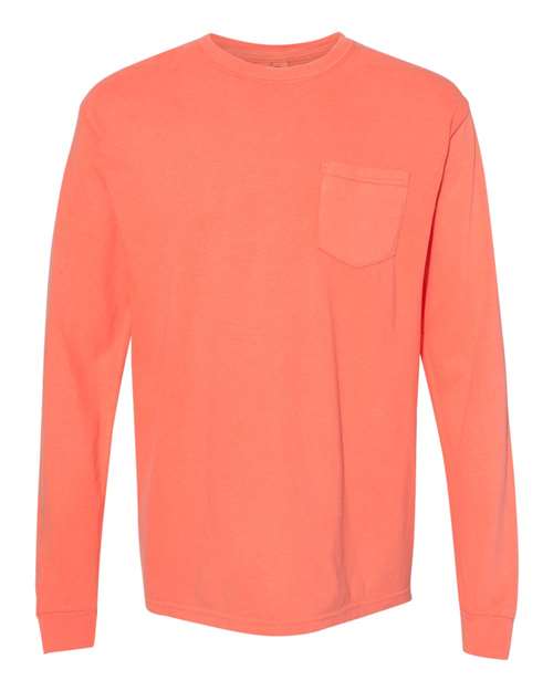 Garment-Dyed Heavyweight Long Sleeve Pocket T-Shirt - Image 7