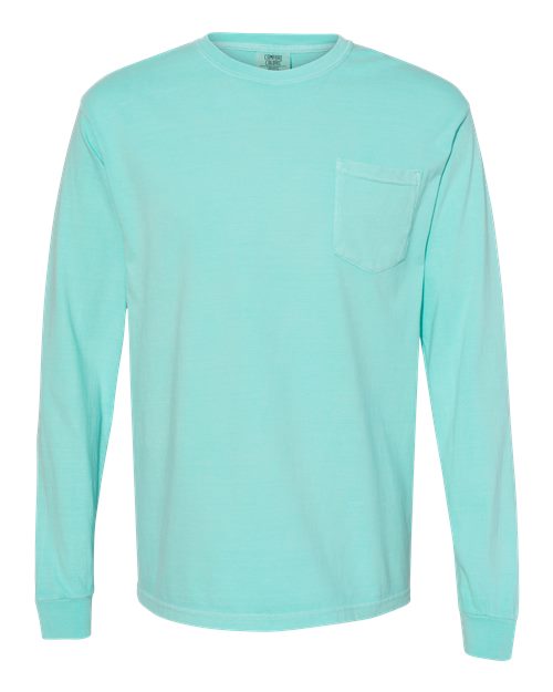 Garment-Dyed Heavyweight Long Sleeve Pocket T-Shirt - Image 9