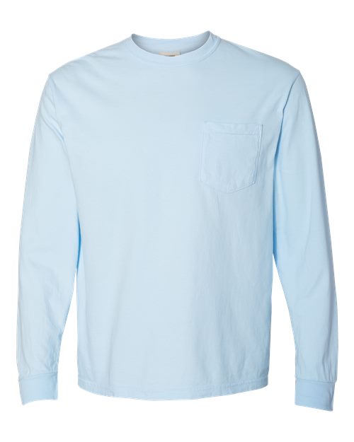 Garment-Dyed Heavyweight Long Sleeve Pocket T-Shirt - Image 10