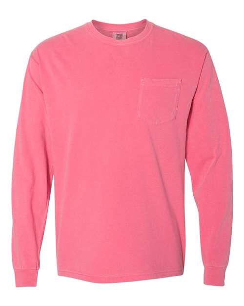 Garment-Dyed Heavyweight Long Sleeve Pocket T-Shirt - Image 12