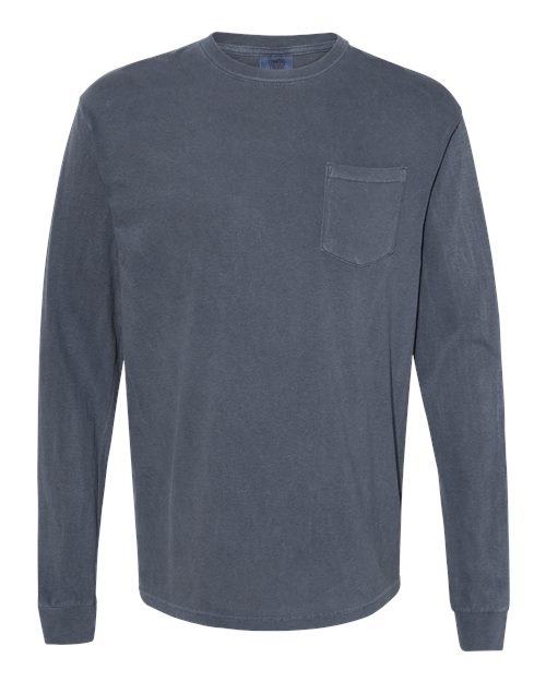 Garment-Dyed Heavyweight Long Sleeve Pocket T-Shirt - Image 13