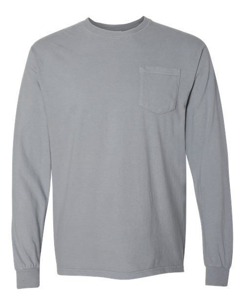 Garment-Dyed Heavyweight Long Sleeve Pocket T-Shirt - Image 15
