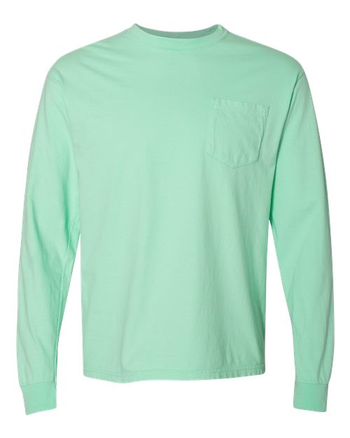 Garment-Dyed Heavyweight Long Sleeve Pocket T-Shirt - Image 20