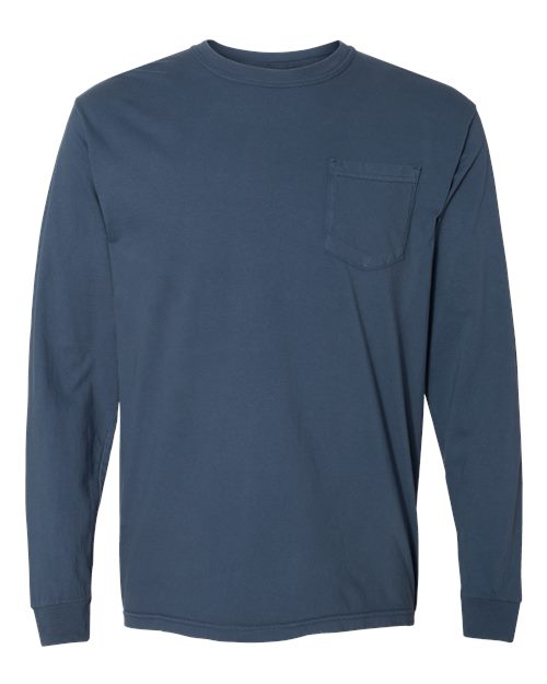 Garment-Dyed Heavyweight Long Sleeve Pocket T-Shirt - Image 23