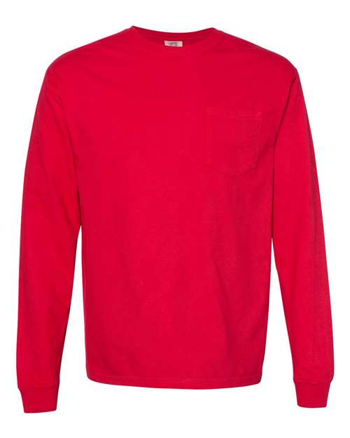 Garment-Dyed Heavyweight Long Sleeve Pocket T-Shirt - Image 26