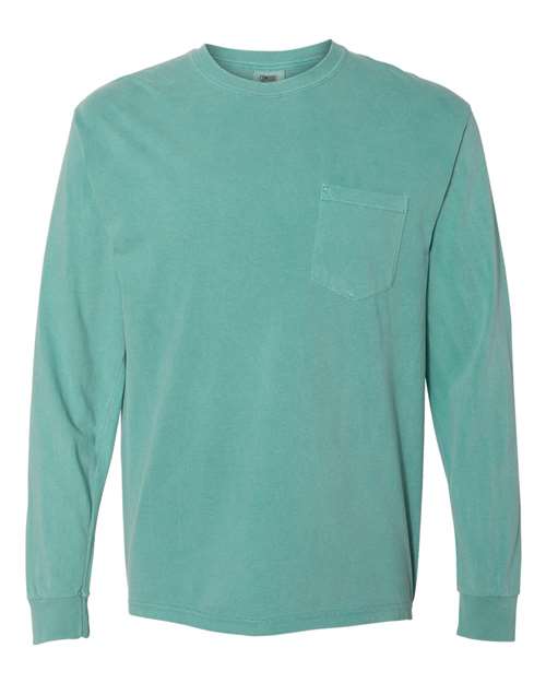 Garment-Dyed Heavyweight Long Sleeve Pocket T-Shirt - Image 27