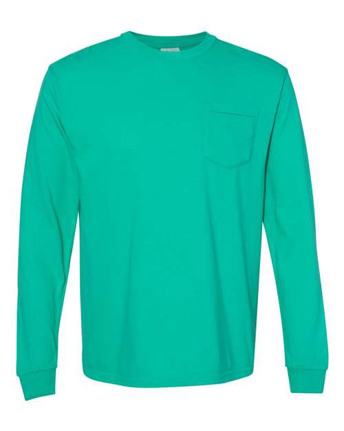 Garment-Dyed Heavyweight Long Sleeve Pocket T-Shirt - Image 19