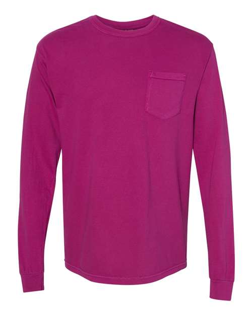 Garment-Dyed Heavyweight Long Sleeve Pocket T-Shirt - Image 5