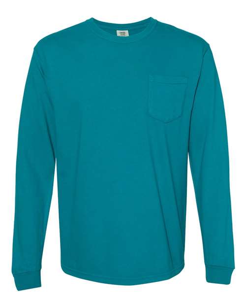 Garment-Dyed Heavyweight Long Sleeve Pocket T-Shirt - Image 29