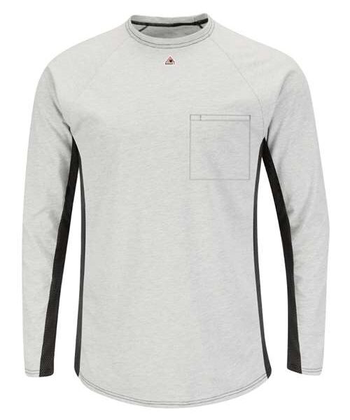 Men's Long Sleeve FR Two-Tone Base Layer with Concealed Chest Pocket - EXCEL FR